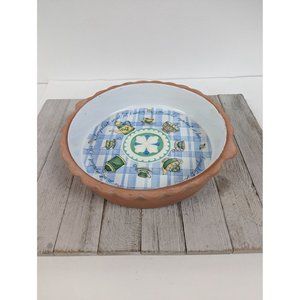 Russ Berrie & Co Deep Dish 9 1/2” Pie Plate Holiday The Secret Ingredient Is Lov